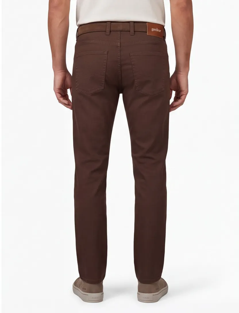 Gardeur jeans bruin effen katoen Sandro