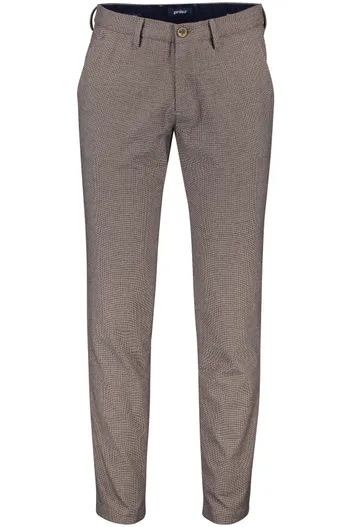 Gardeur Gardeur katoenen broek blauw gemêleerd katoen