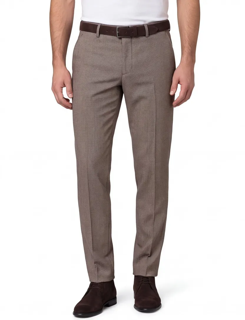 Gardeur katoenen broek blauw gemêleerd katoen