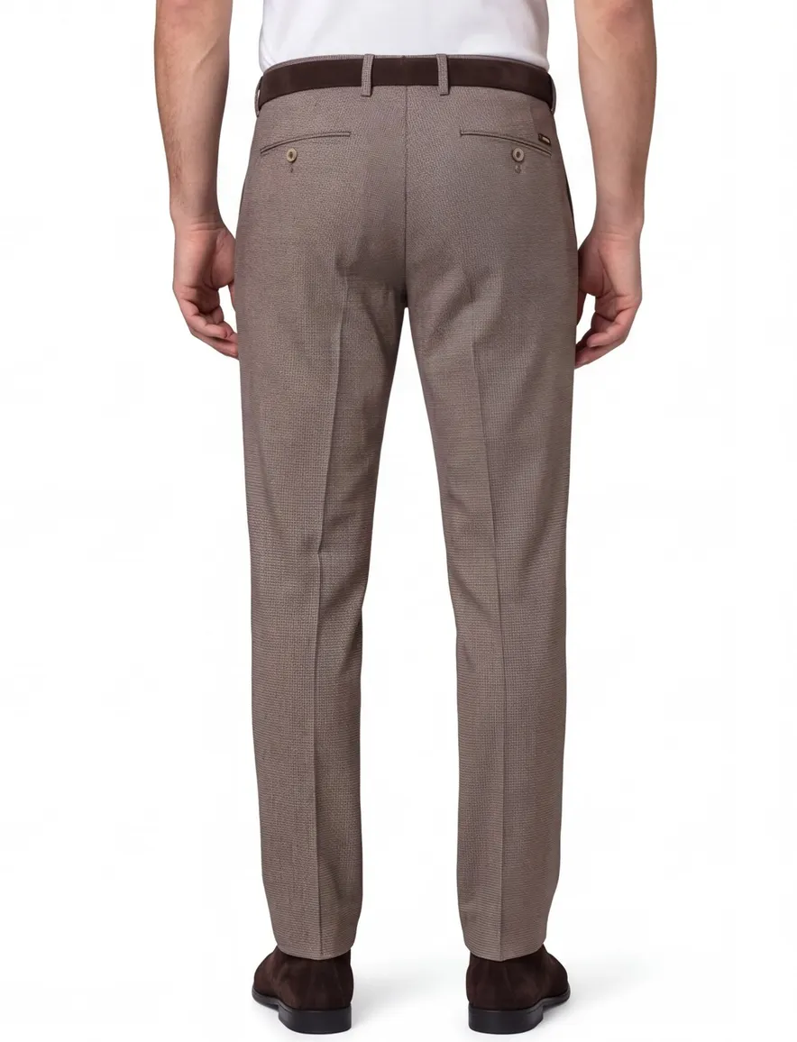 Gardeur Slim Fit broek chino bruin gemêleerd katoen