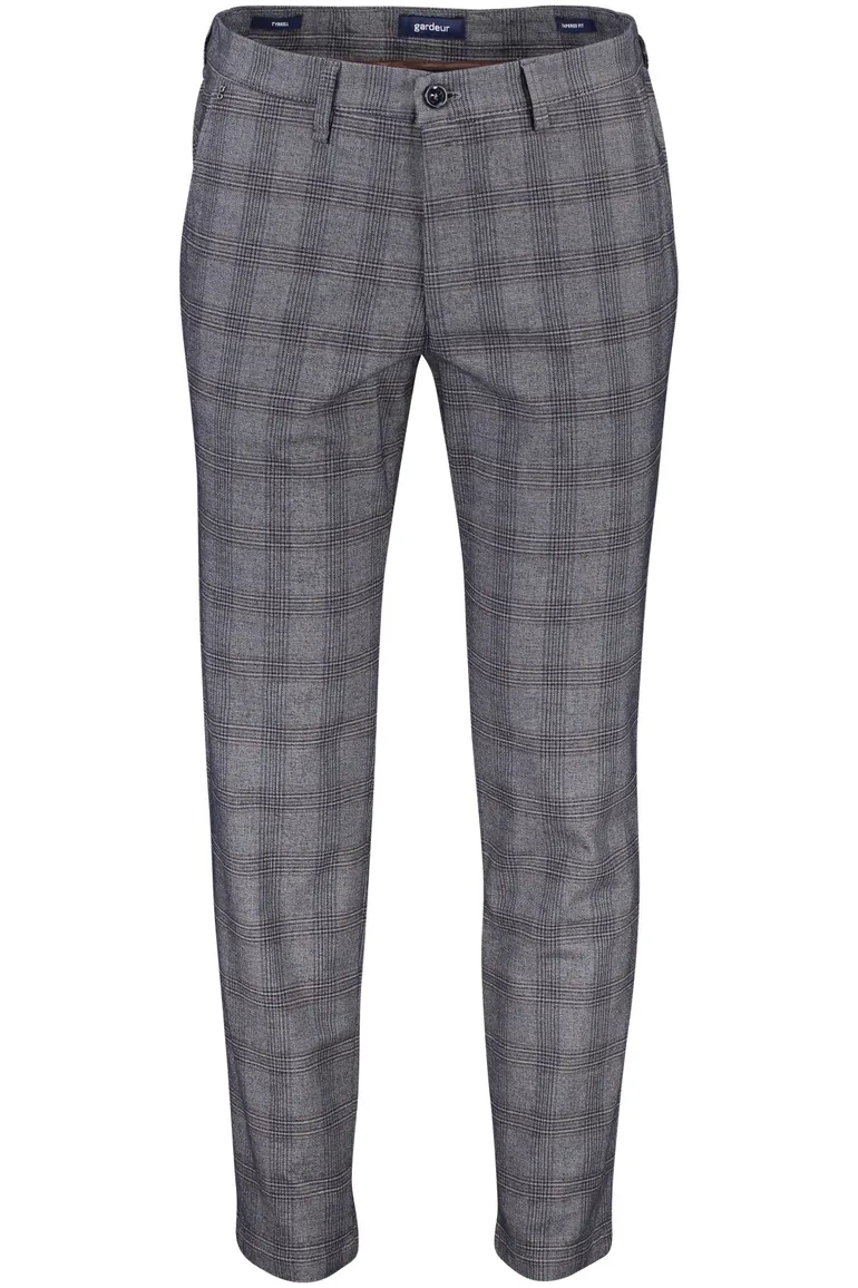 katoenen broek Gardeur blauw geruit katoen