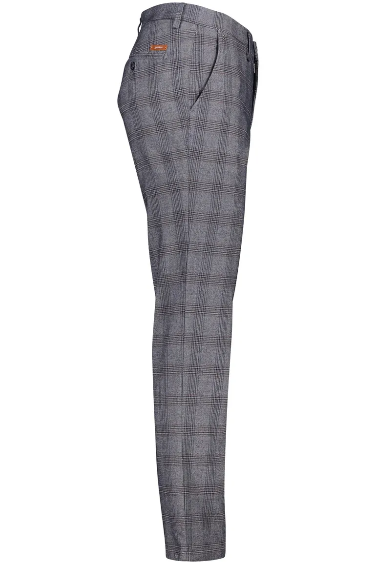 katoenen broek Gardeur blauw geruit katoen