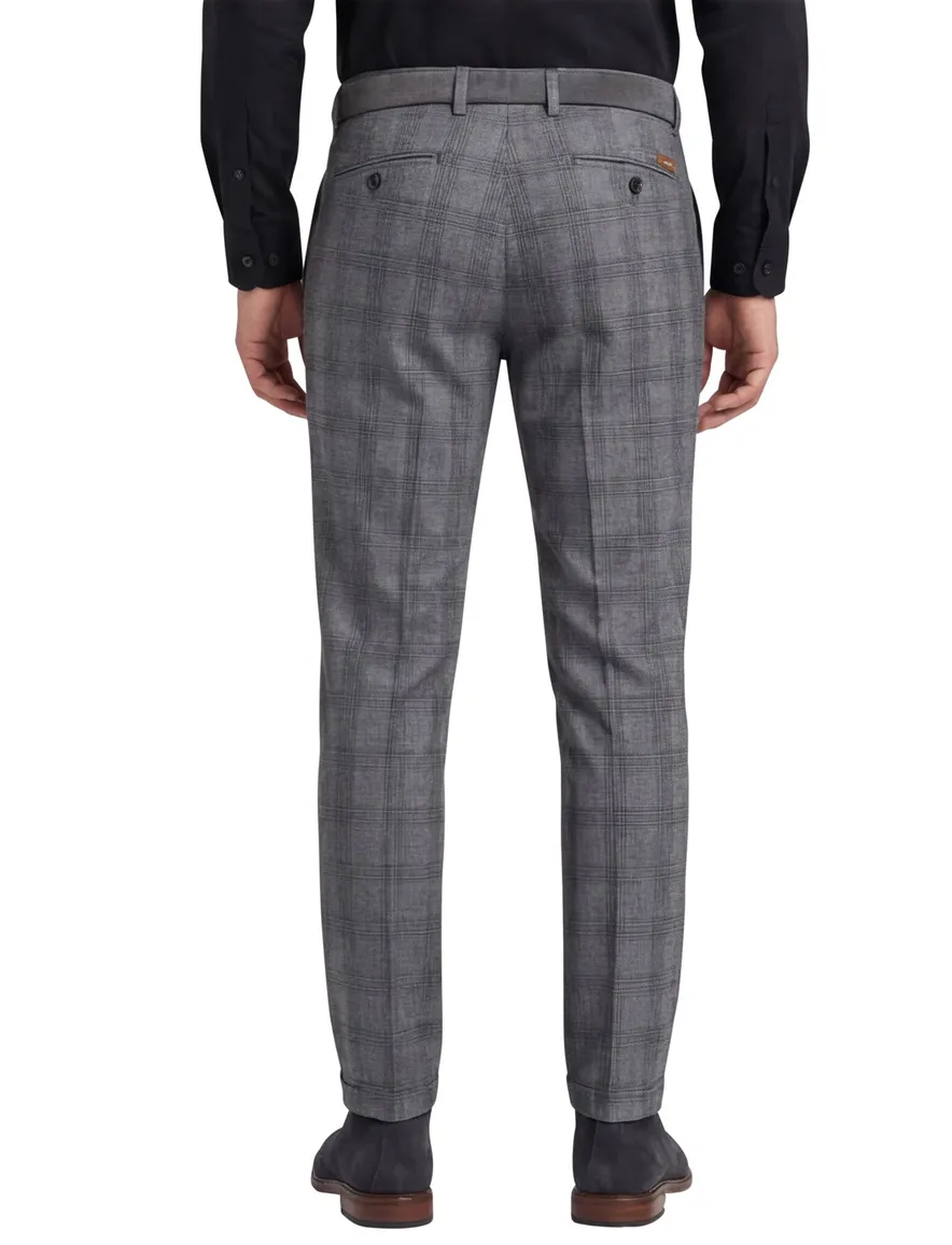 katoenen broek Gardeur blauw geruit katoen