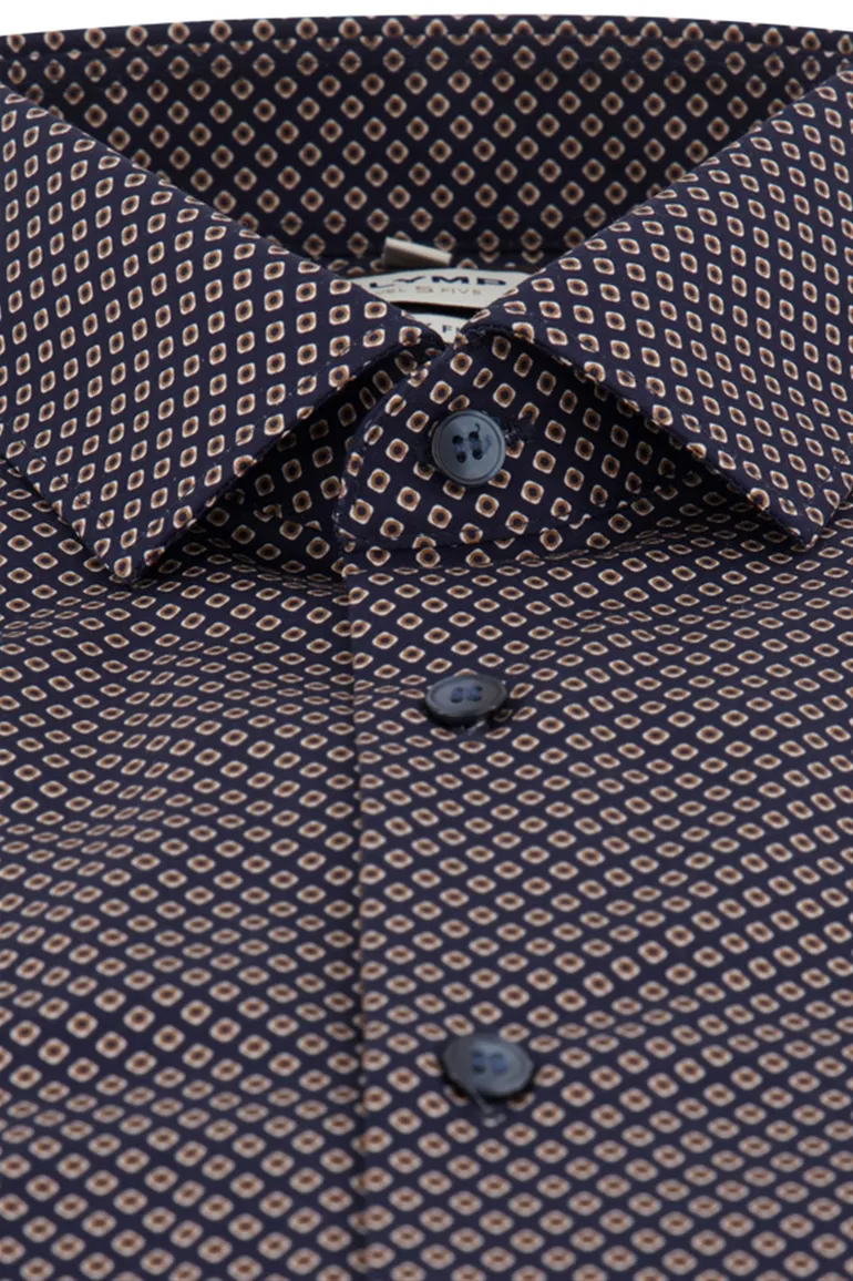 Olymp business overhemd extra slim fit blauw geprint katoen