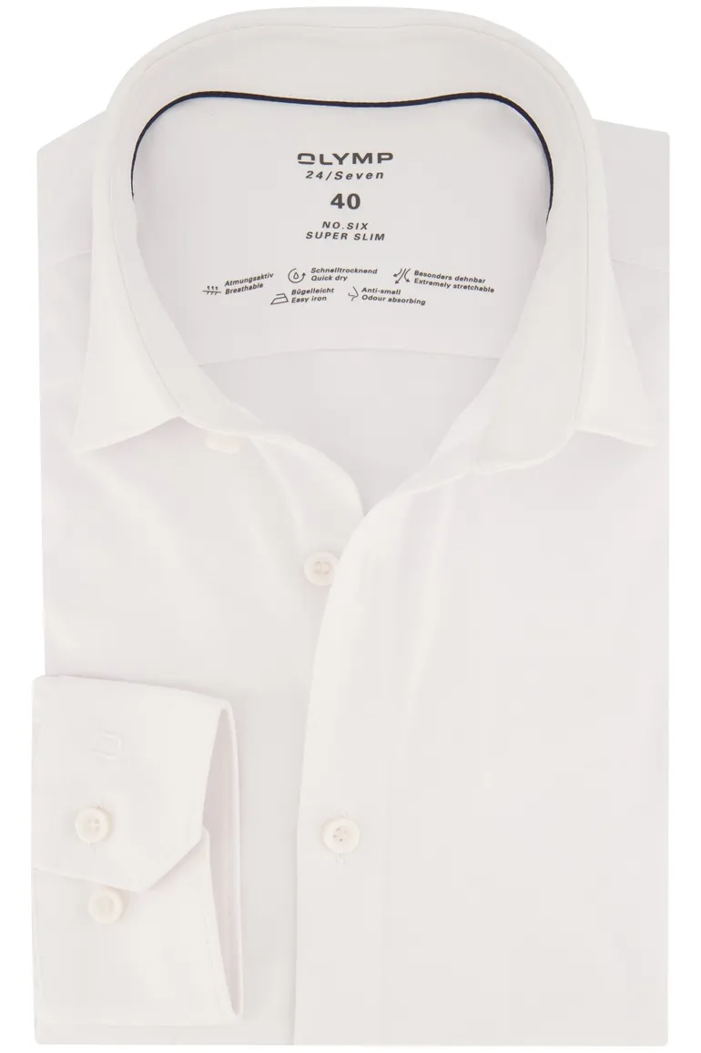Olymp business overhemd super slim fit wit effen katoen