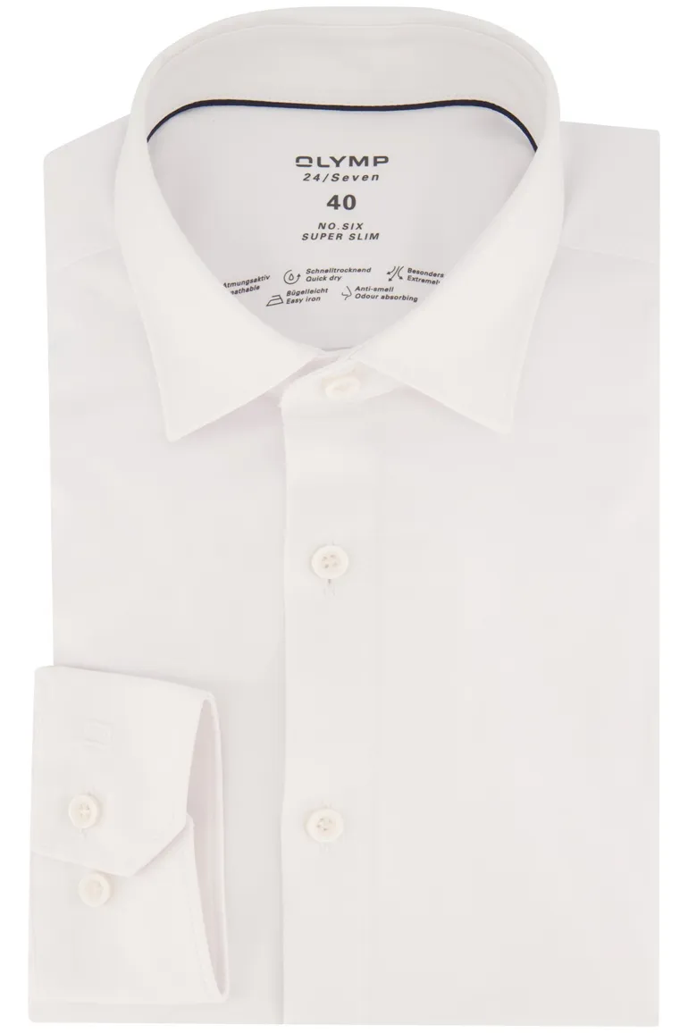 business overhemd Olymp wit effen katoen super slim fit