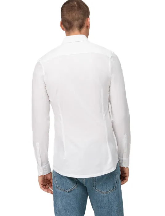 Olymp business overhemd super slim fit wit effen katoen