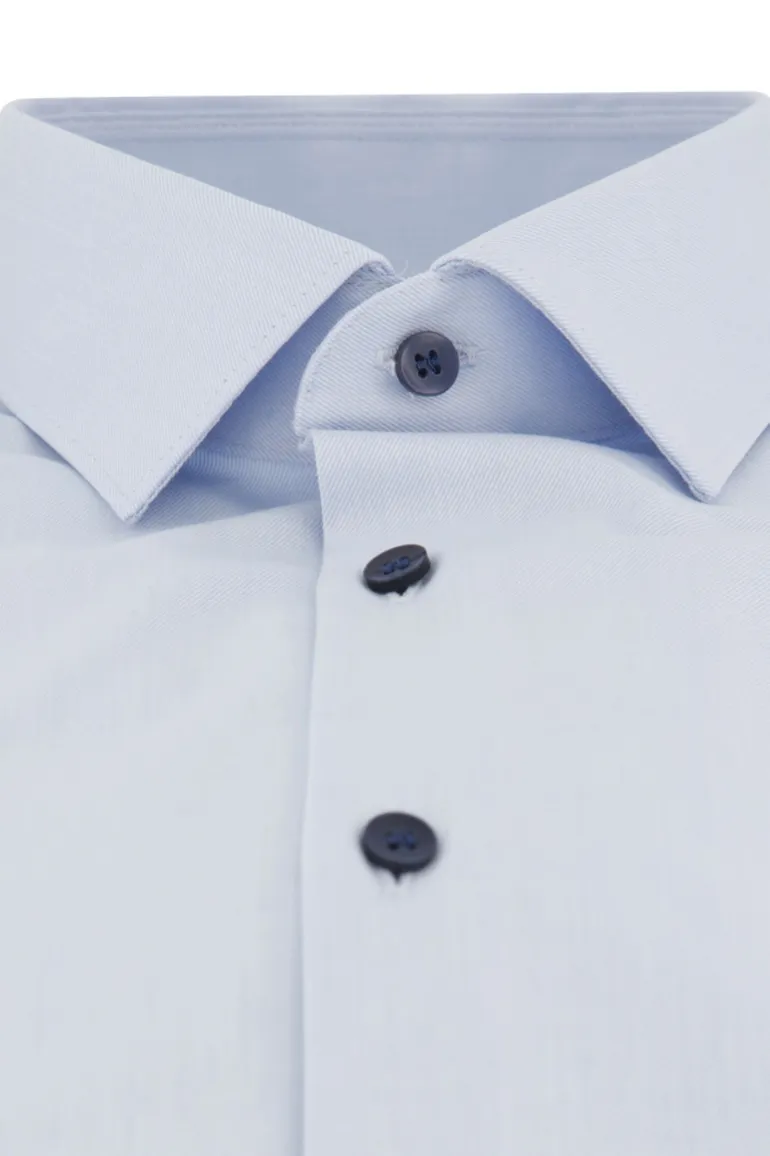 business overhemd Olymp No. 6 lichtblauw effen katoen super slim fit