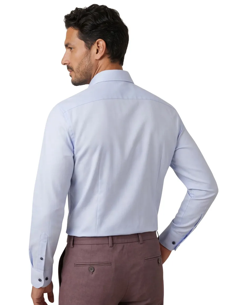 business overhemd Olymp No. 6 lichtblauw effen katoen super slim fit