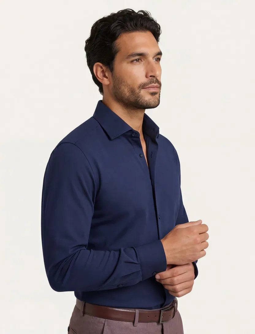 Business overhemd Luxor Olymp Modern Fit donkerblauw effen katoen normale fit
