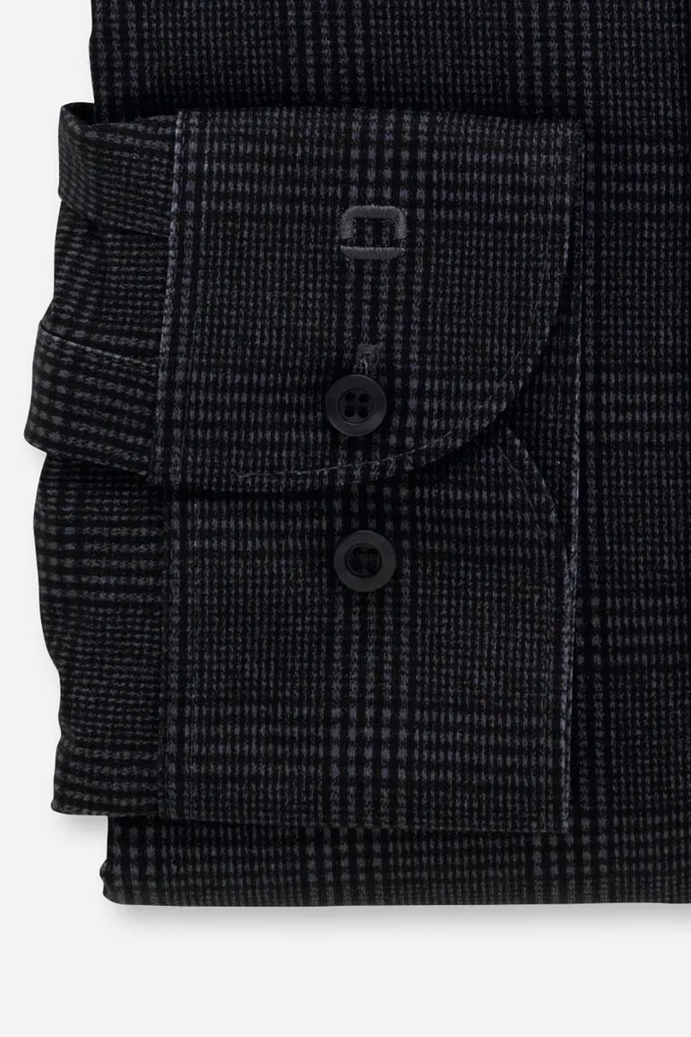 Olymp business overhemd Level Five extra slim fit grijs geruit katoen