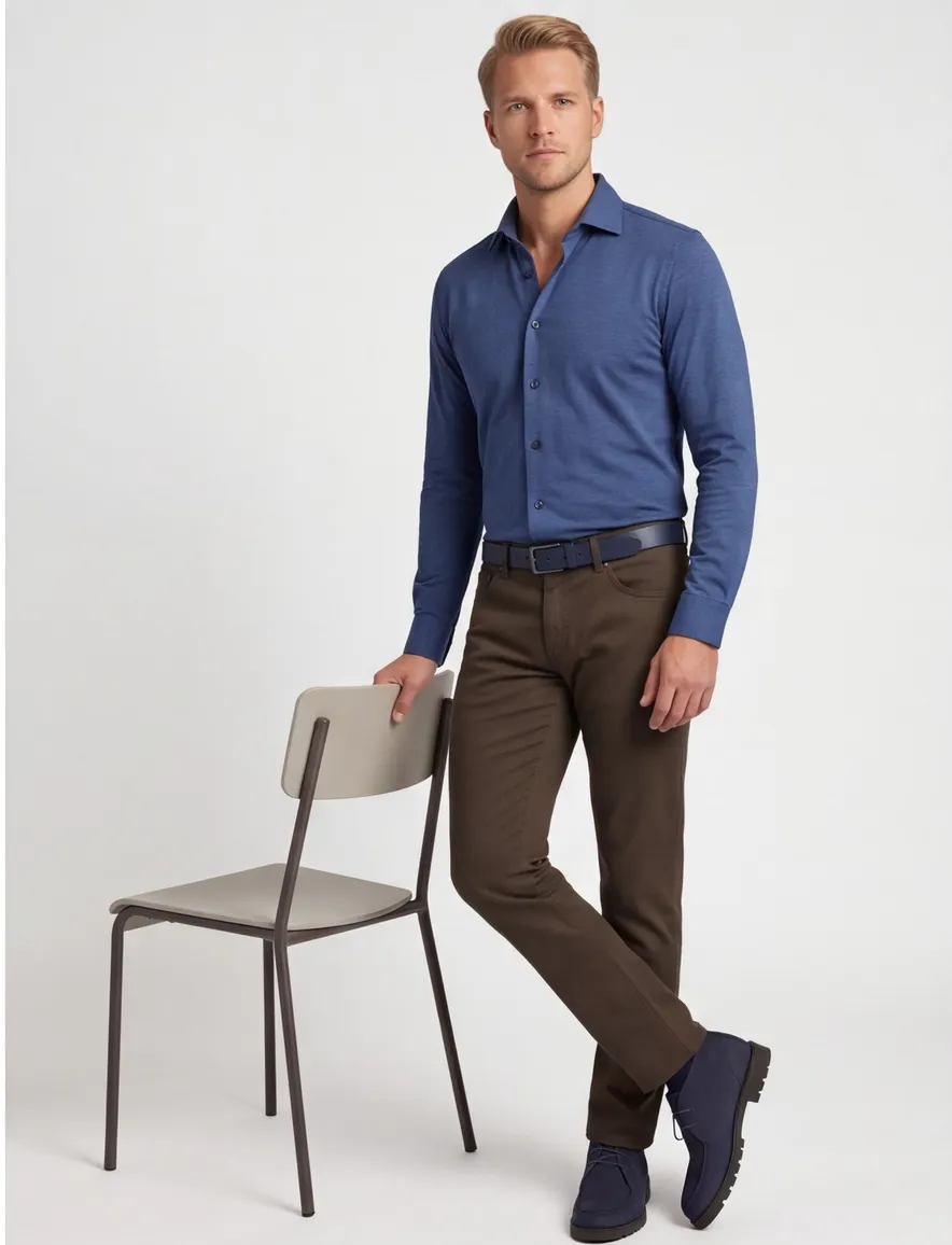 Olymp No. 6 super slim overhemd mouwlengte 7 blauw