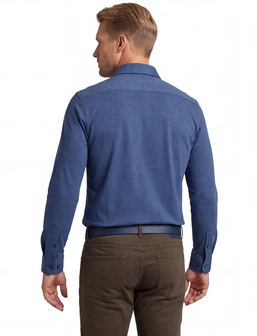 Olymp No. 6 super slim overhemd blauw mouwlengte 7