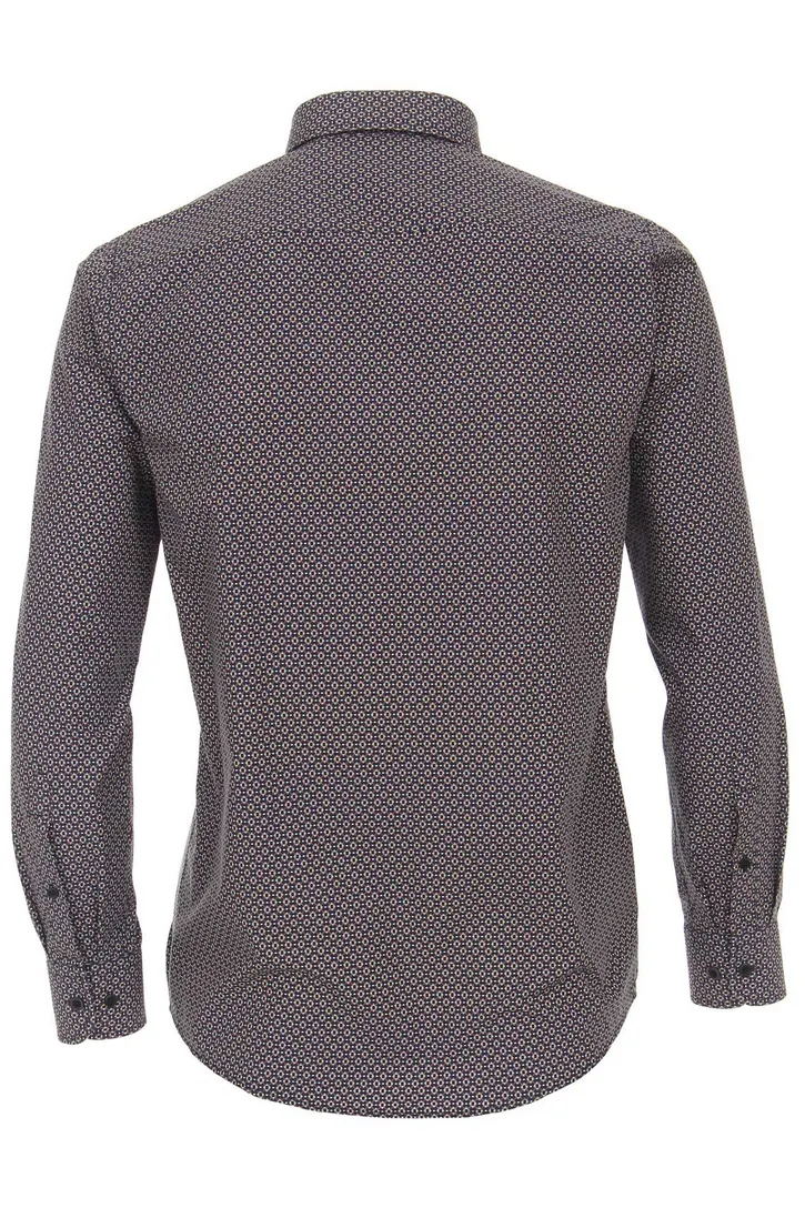 Casa Moda casual overhemd ml7 navy met print katoen wijde fit