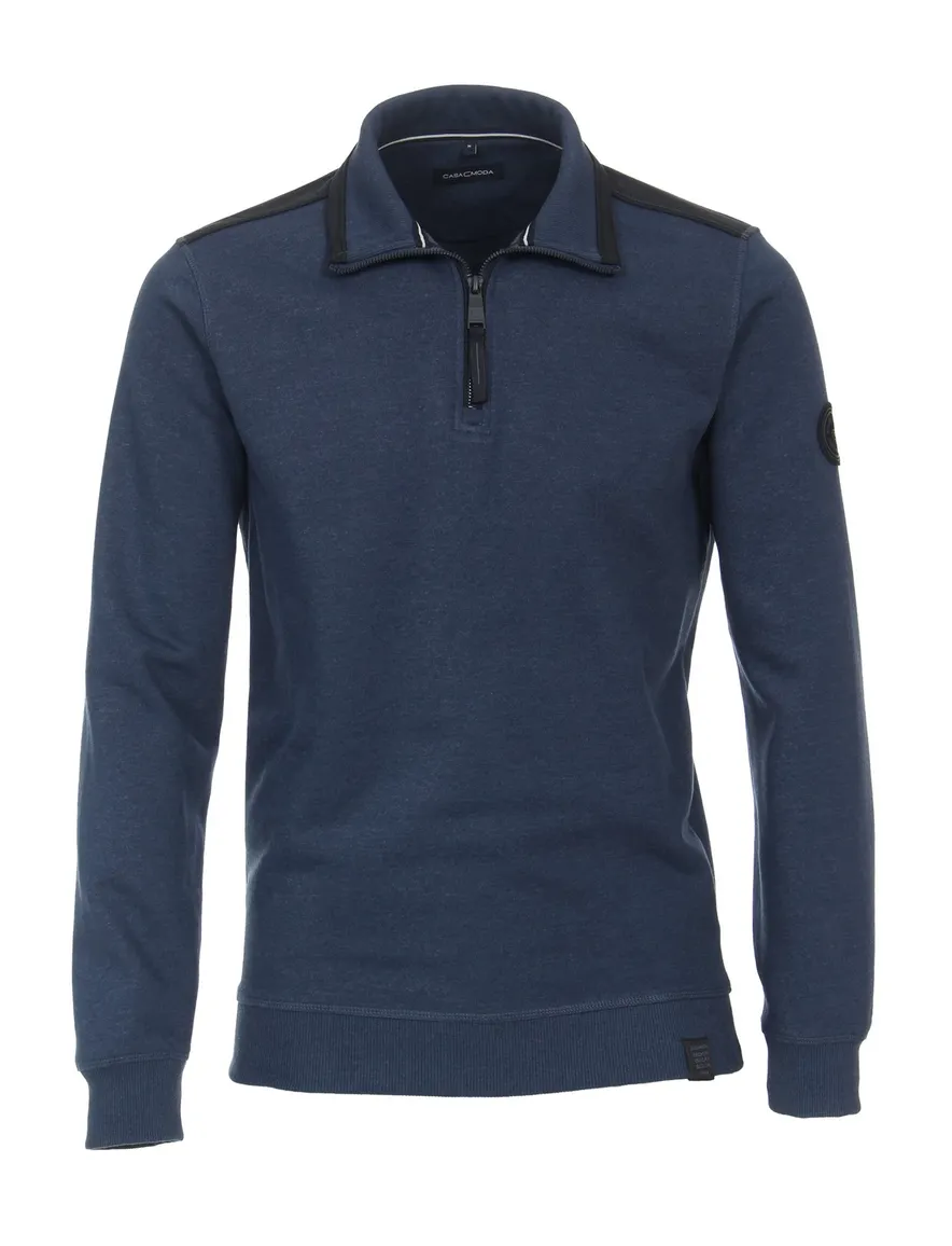 Casa Moda trui met rits blauw