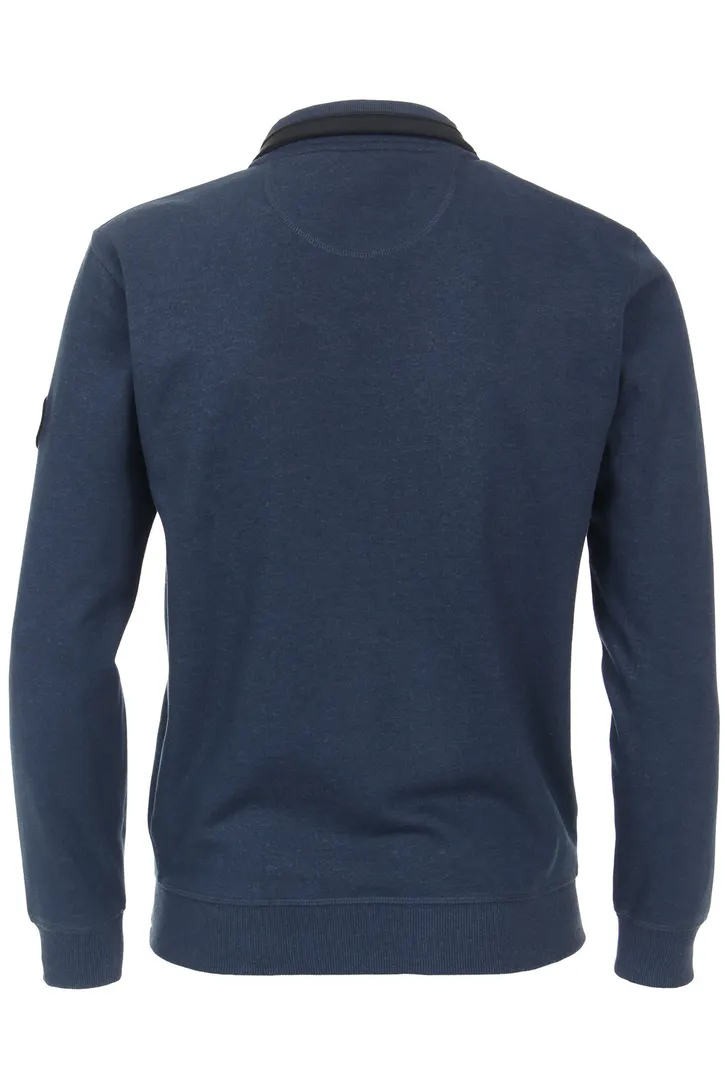 Casa Moda vest donkerblauw effen katoen rits