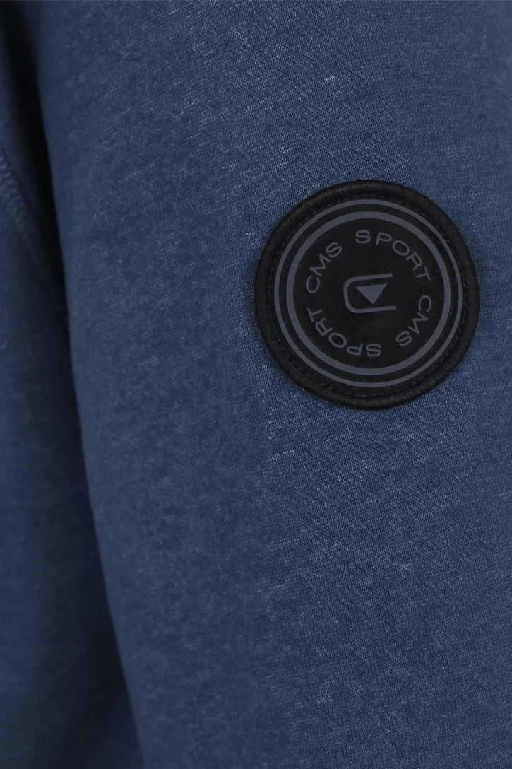 Casa Moda vest donkerblauw effen katoen rits