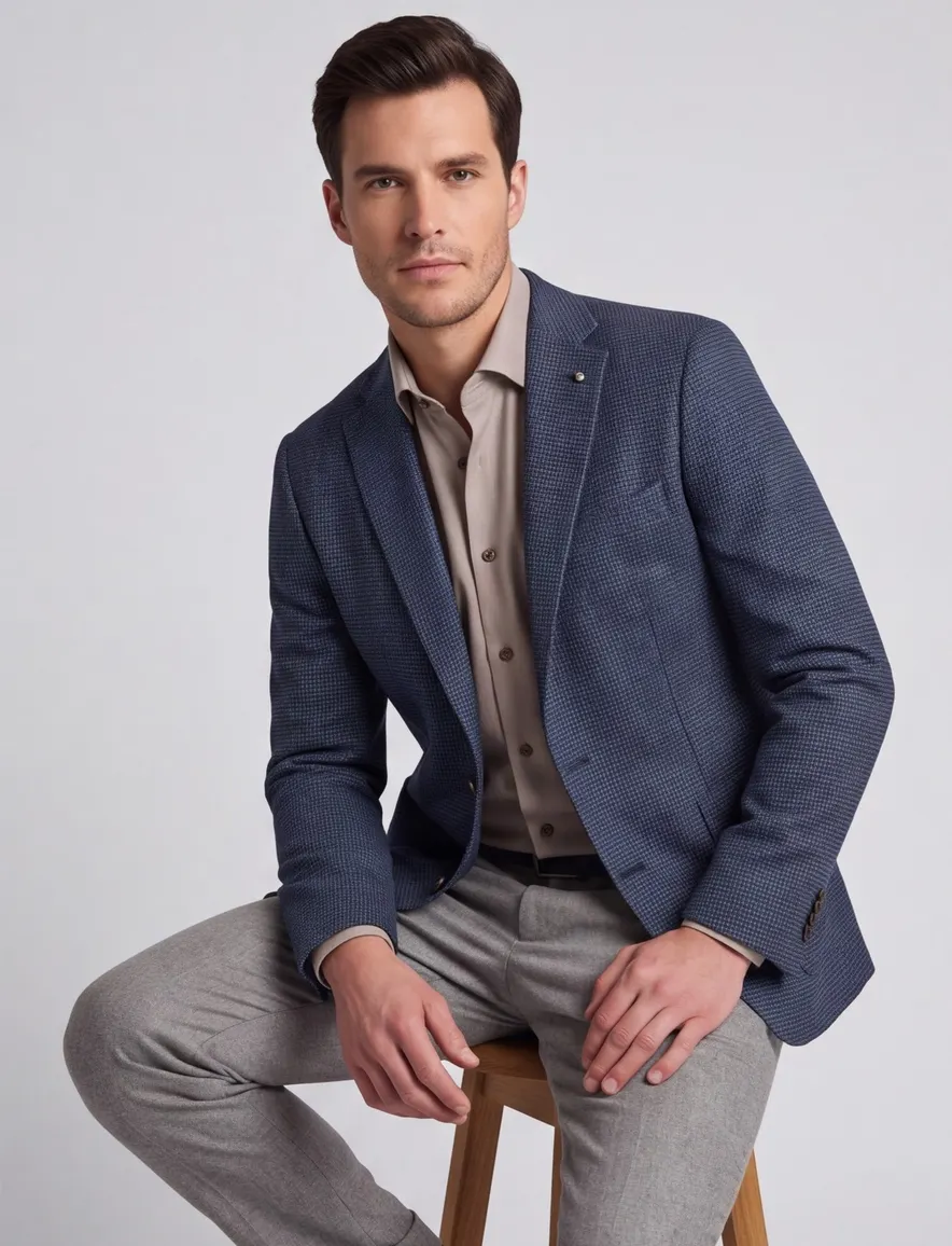 colbert Carl Gross normale fit donkerblauw geruit