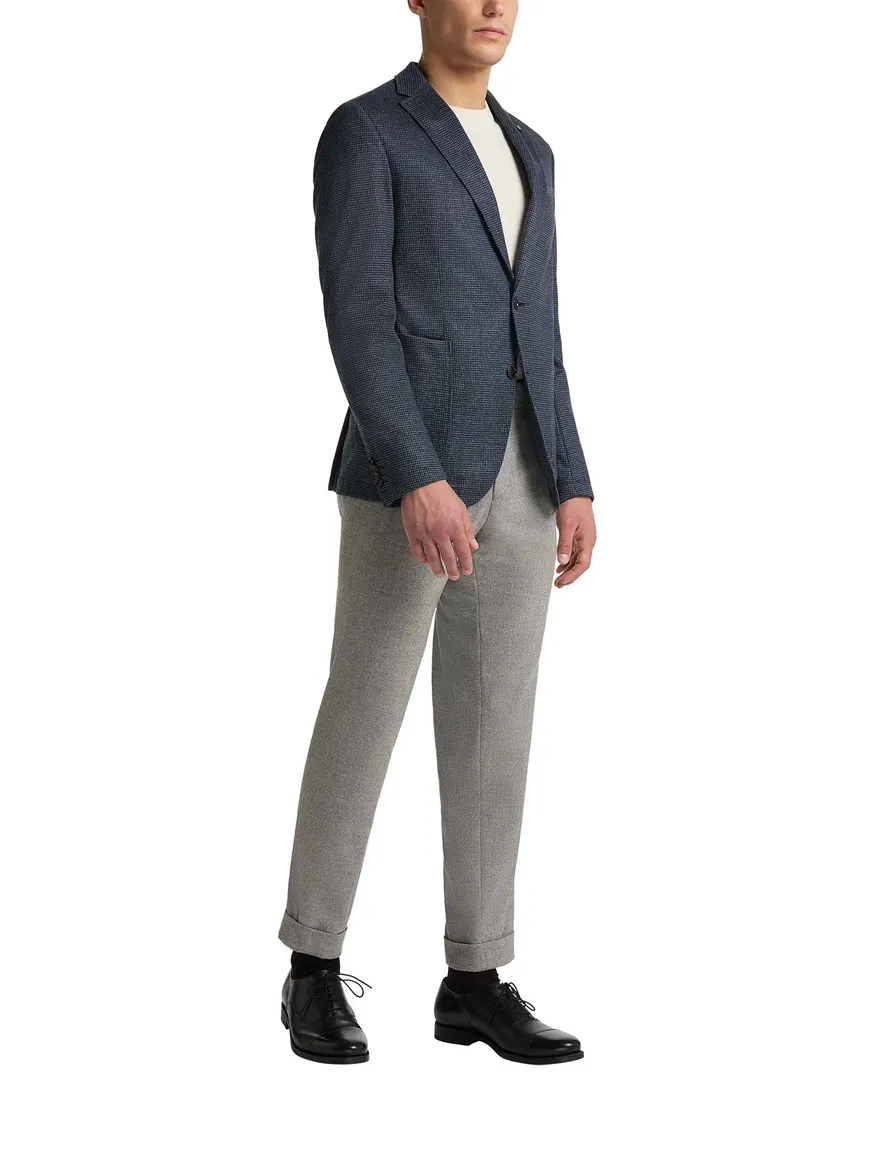 Carl Gross colbert donkerblauw geruit normale fit