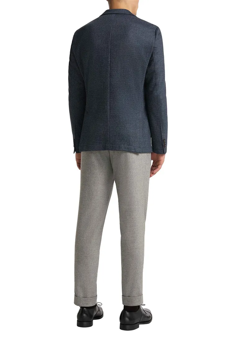 Carl Gross colbert donkerblauw geruit normale fit