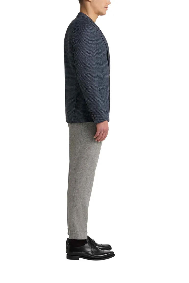 Carl Gross colbert donkerblauw geruit normale fit