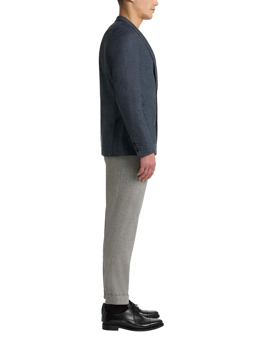 Carl Gross colbert donkerblauw geruit normale fit