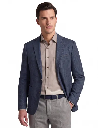 Carl Gross Carl Gross colbert normale fit donkerblauw geruit