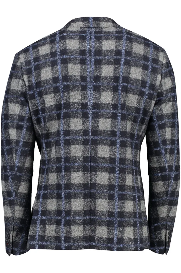 Roy Robson colbert slim fit blauw geruit