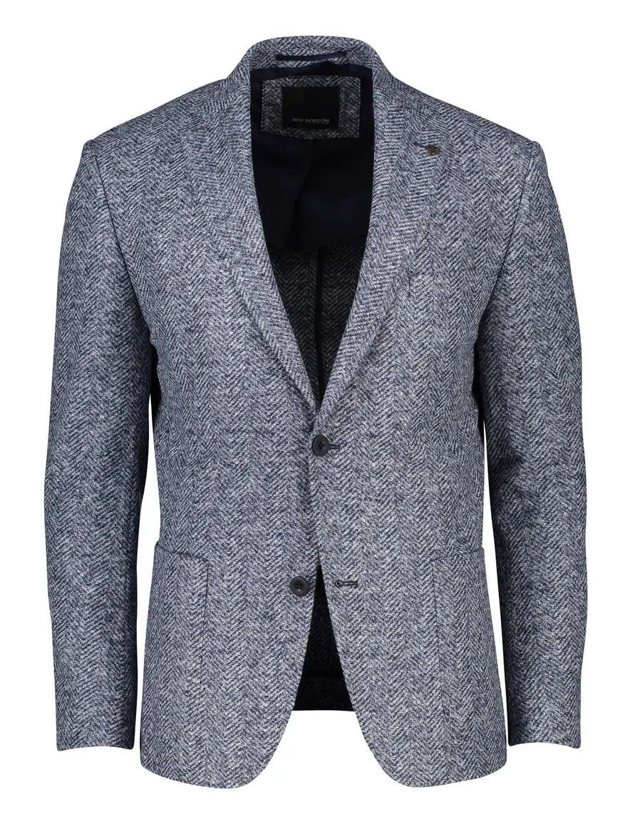 colbert Roy Robson normale fit blauw effen