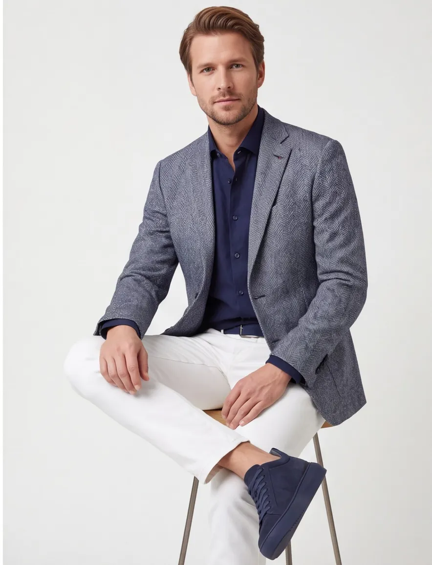 colbert Roy Robson normale fit blauw effen