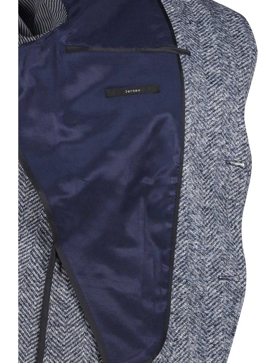 colbert Roy Robson normale fit blauw effen