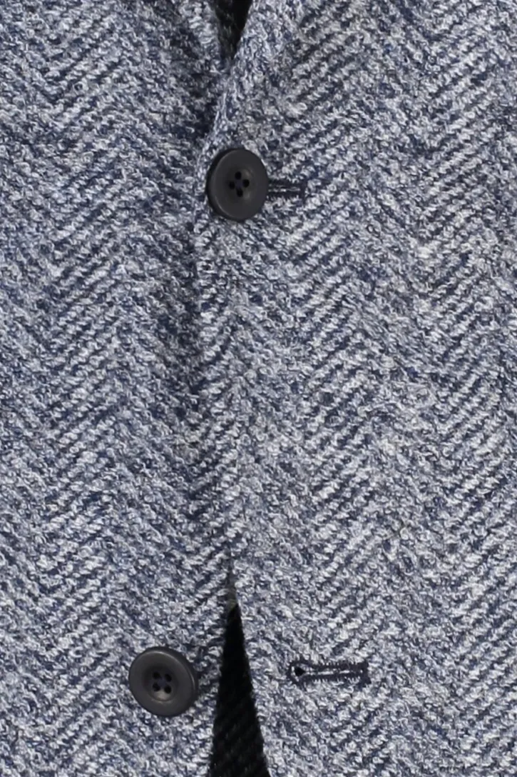 Roy Robson colbert normale fit blauw gemêleerde