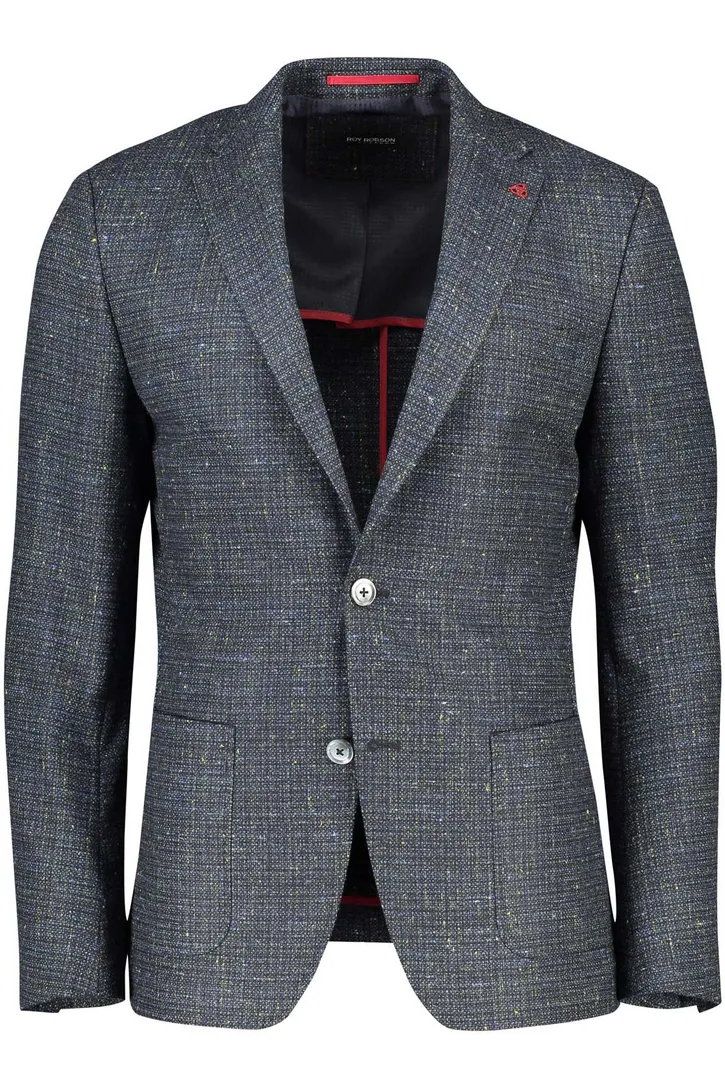 Roy Robson colbert wol slim fit groen gemêleerd