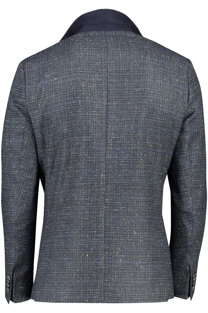 Roy Robson colbert wol slim fit groen gemêleerd