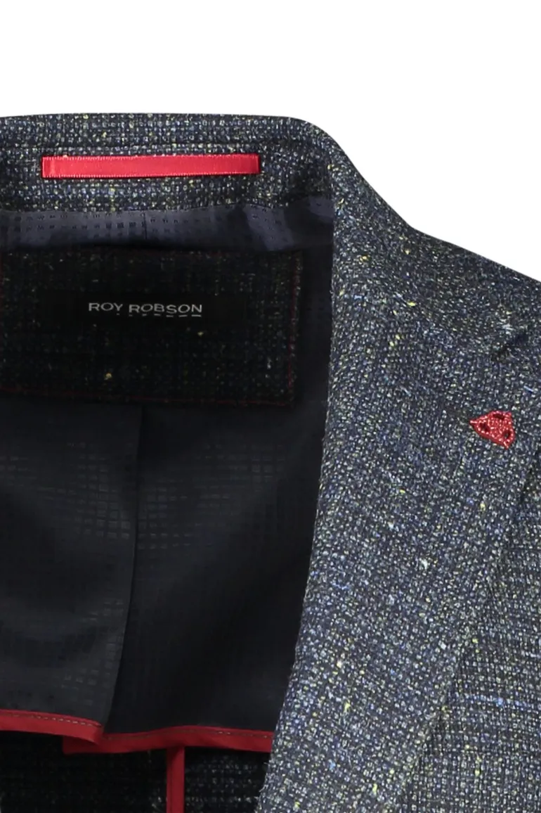 colbert Roy Robson wol slim fit groen geruit