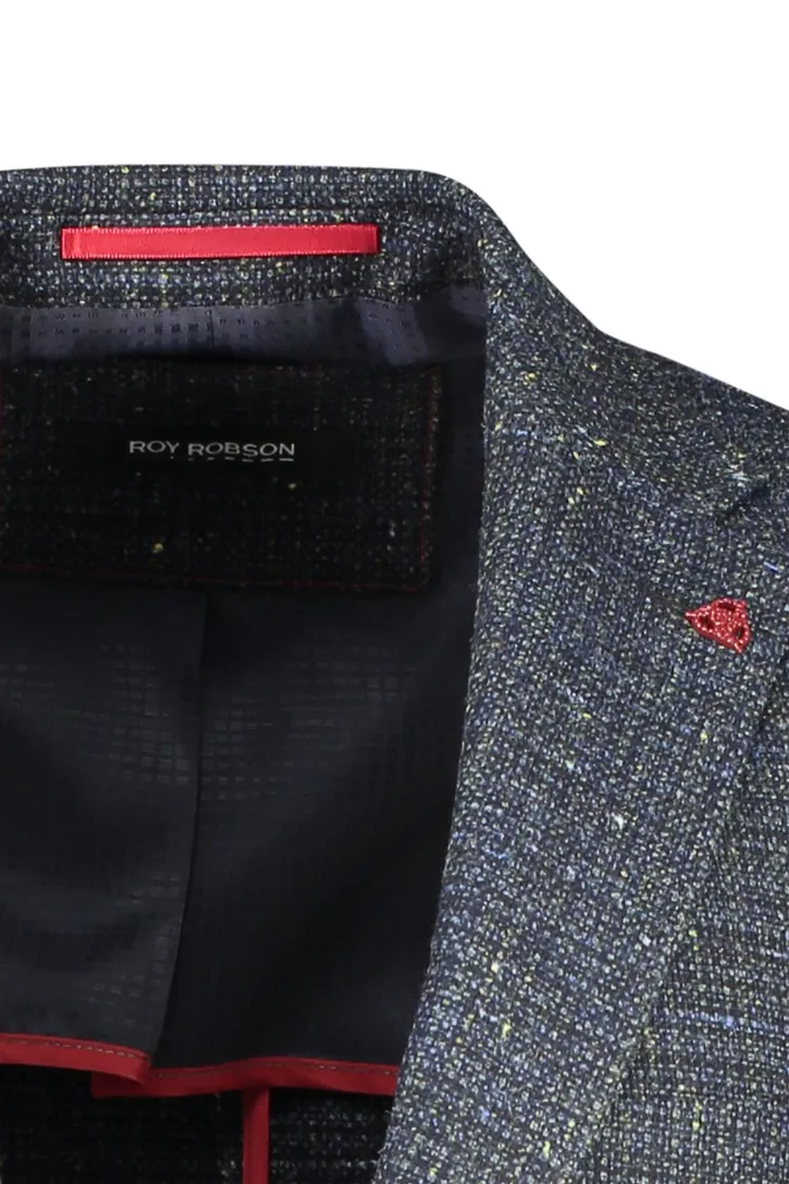 Roy Robson colbert wol slim fit groen gemêleerd