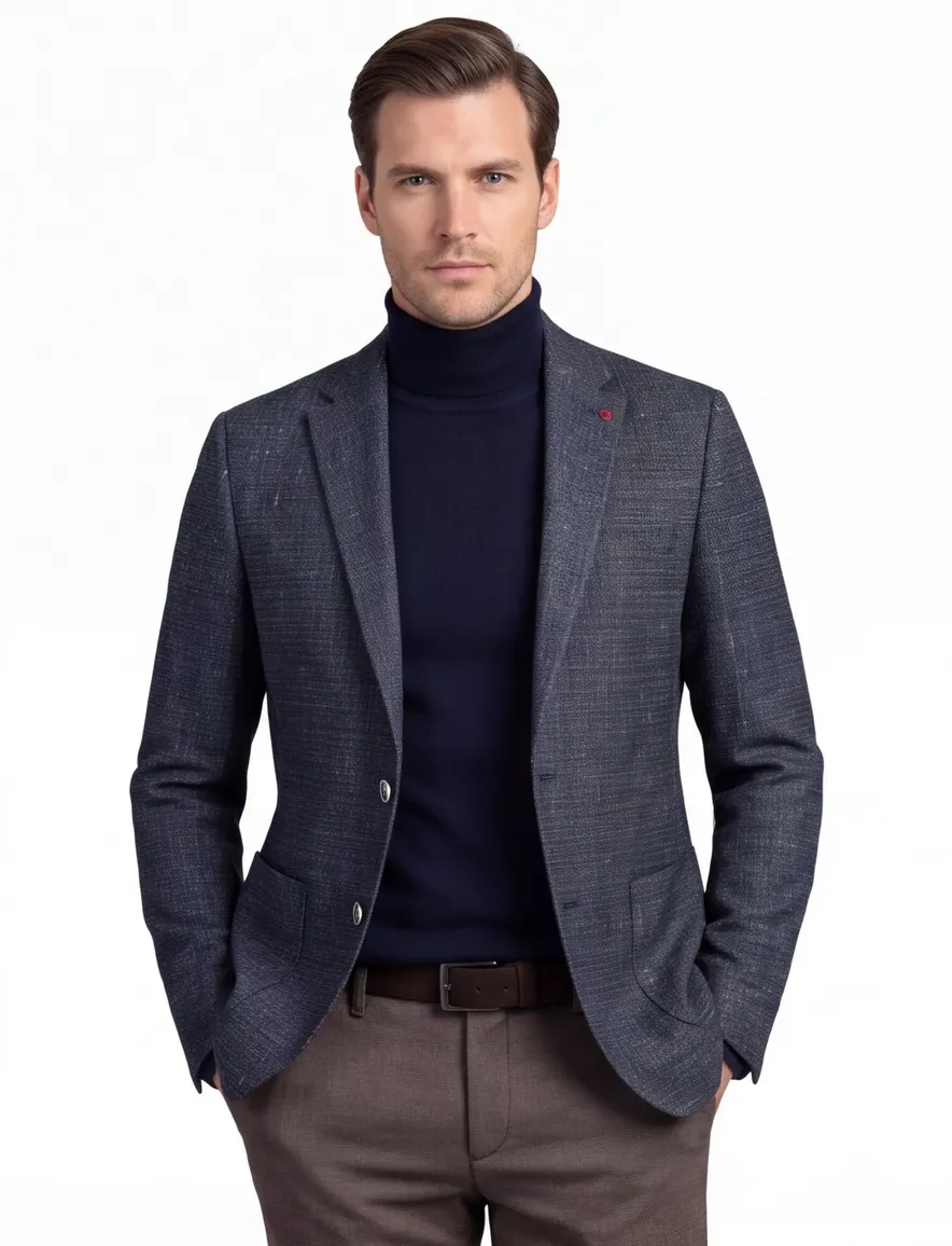 colbert Roy Robson wol slim fit groen geruit