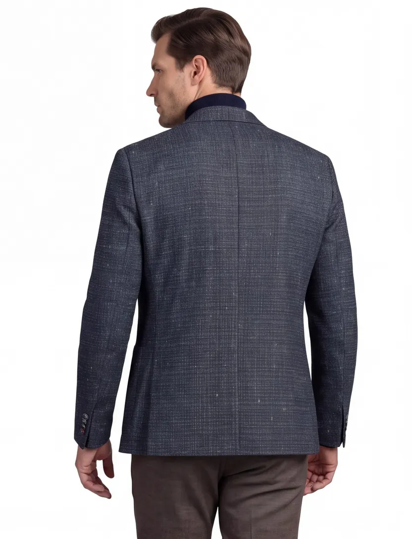 Roy Robson colbert wol slim fit groen gemêleerd