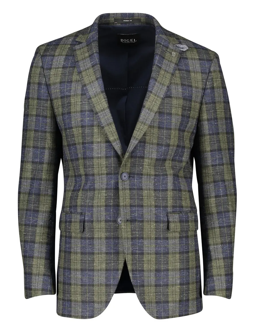 Digel colbert blauw geruit normale fit