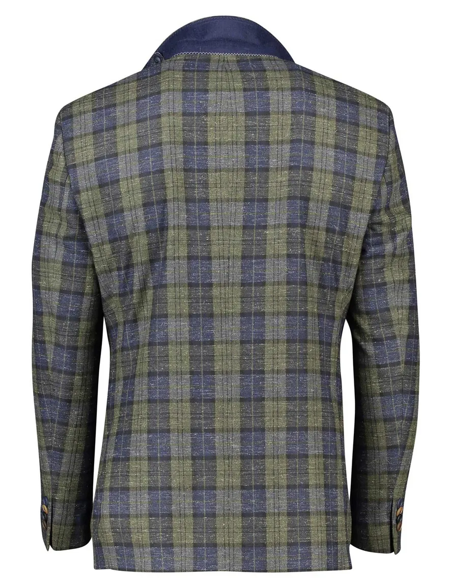 Digel colbert blauw geruit normale fit
