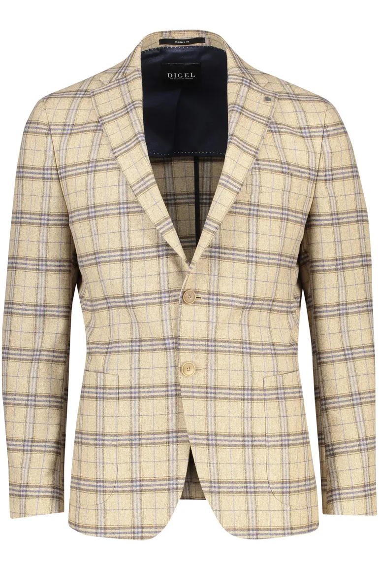 colbert Digel wol normale fit beige geruit