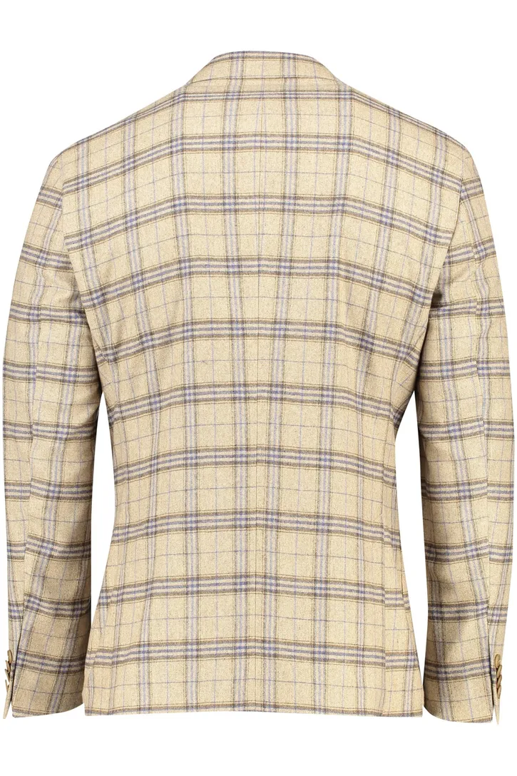 Digel colbert wol normale fit zakken beige geruit