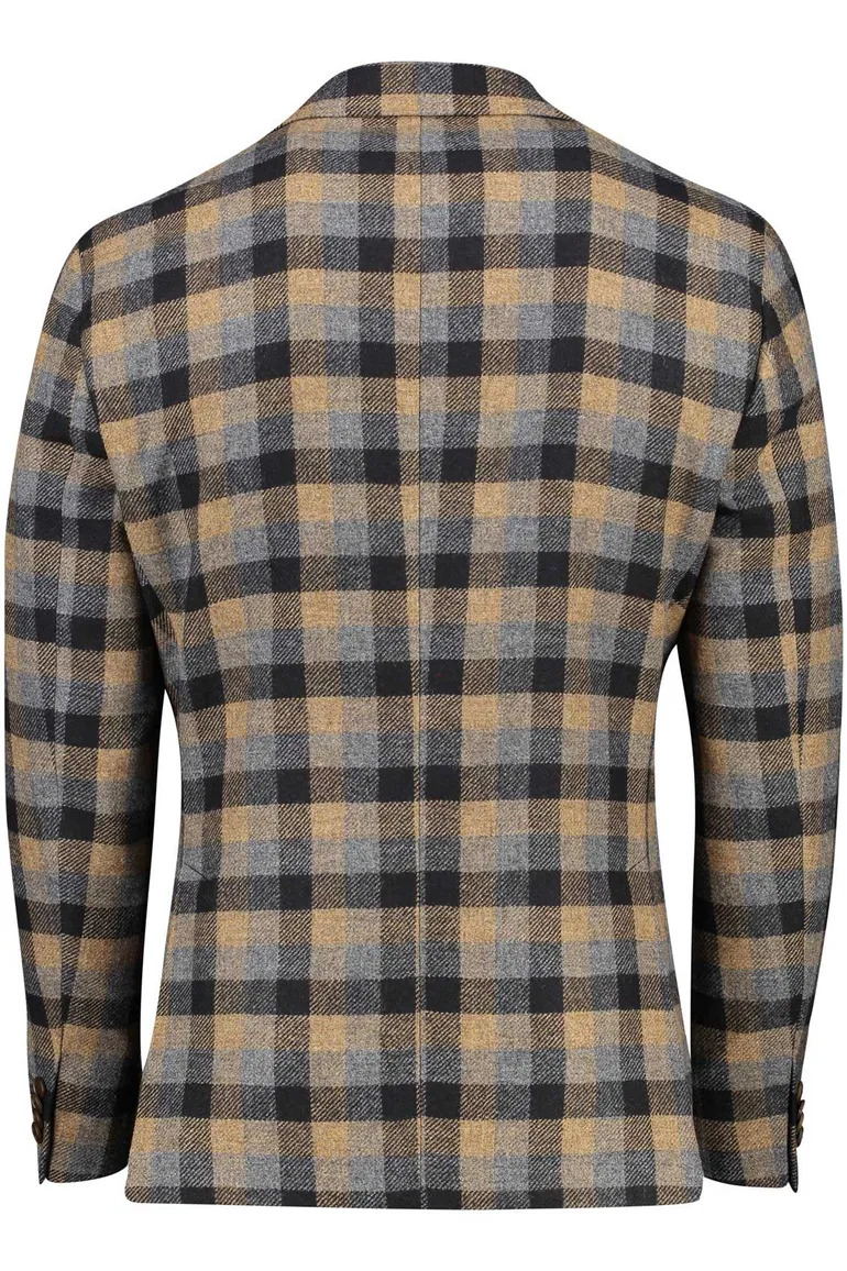 colbert Digel wol normale fit beige geruit