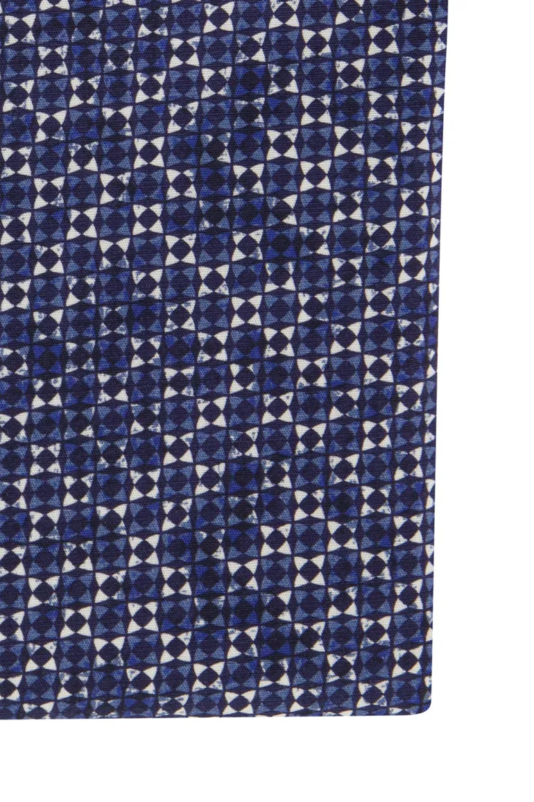 Ledub overhemd donkerblauw geprint