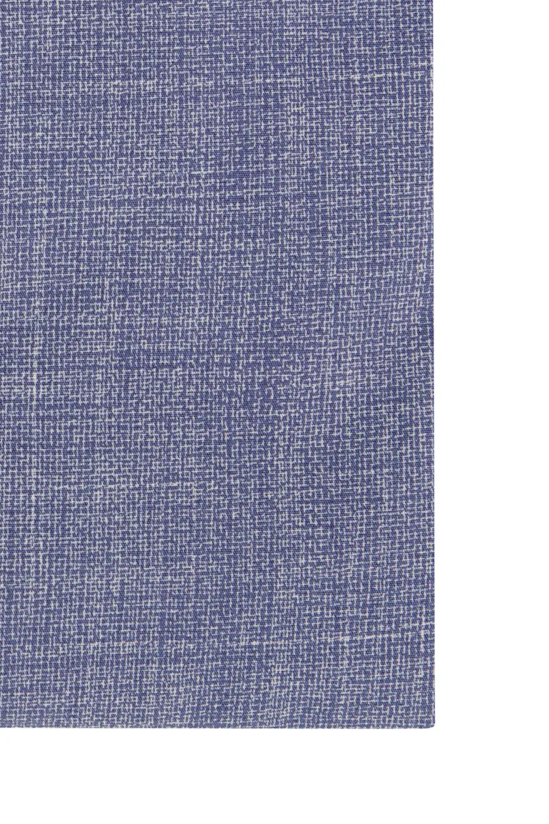 Ledub katoenen overhemd gemêleerd modern fit blauw