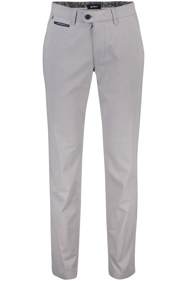 katoenen broek Gardeur grijs effen katoen Benny