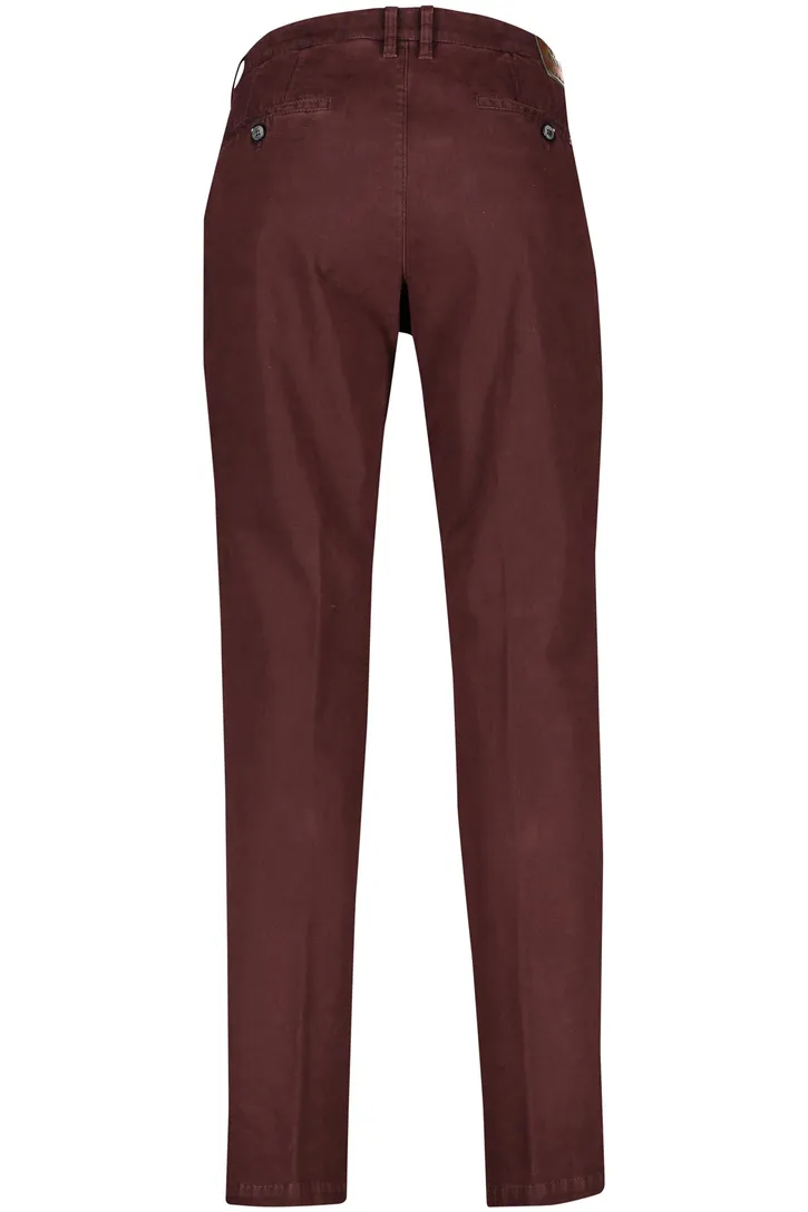M.E.N.S. katoenen broek bordeaux effen katoen