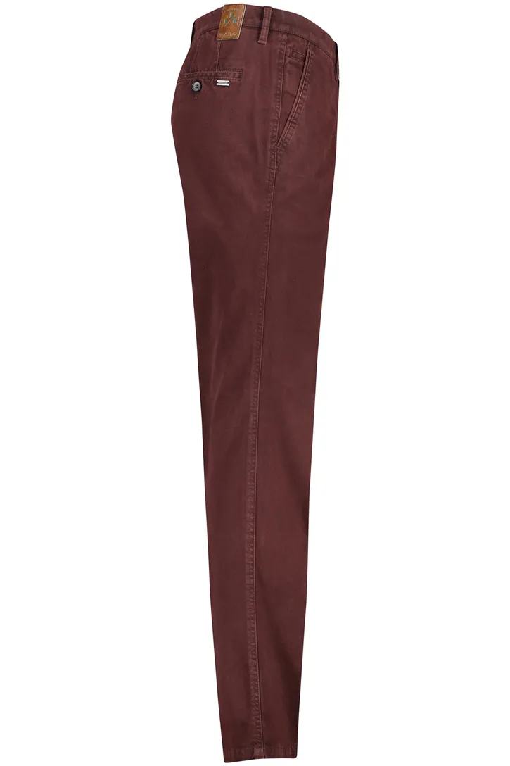 M.E.N.S. katoenen broek bordeaux effen katoen