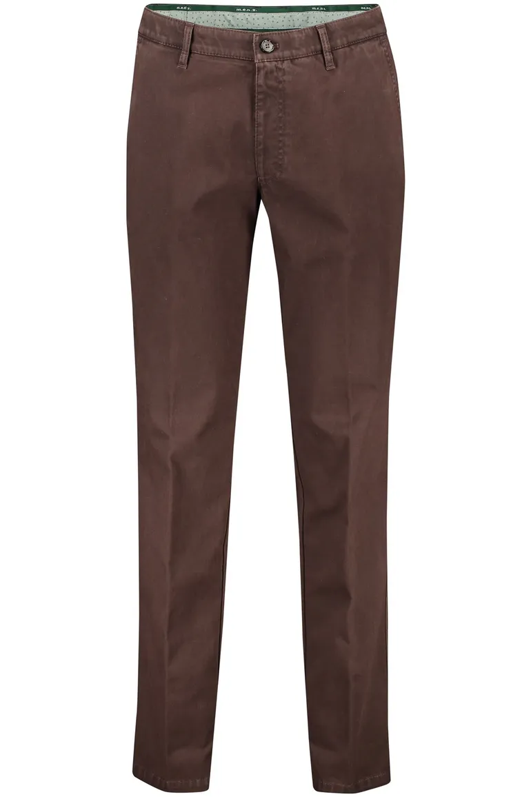 M.E.N.S. katoenen chino bruin uni