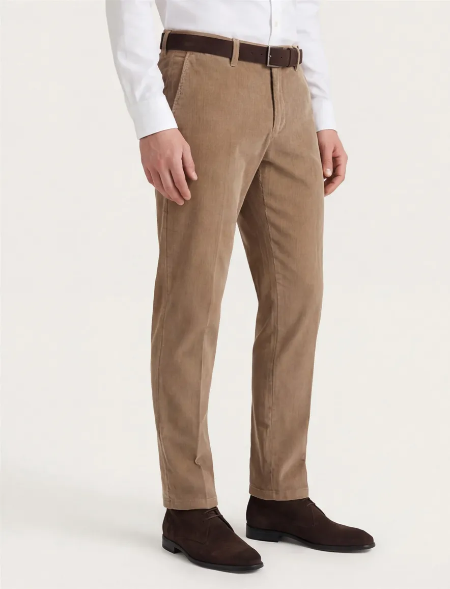 M.E.N.S chino bruin effen corduroy